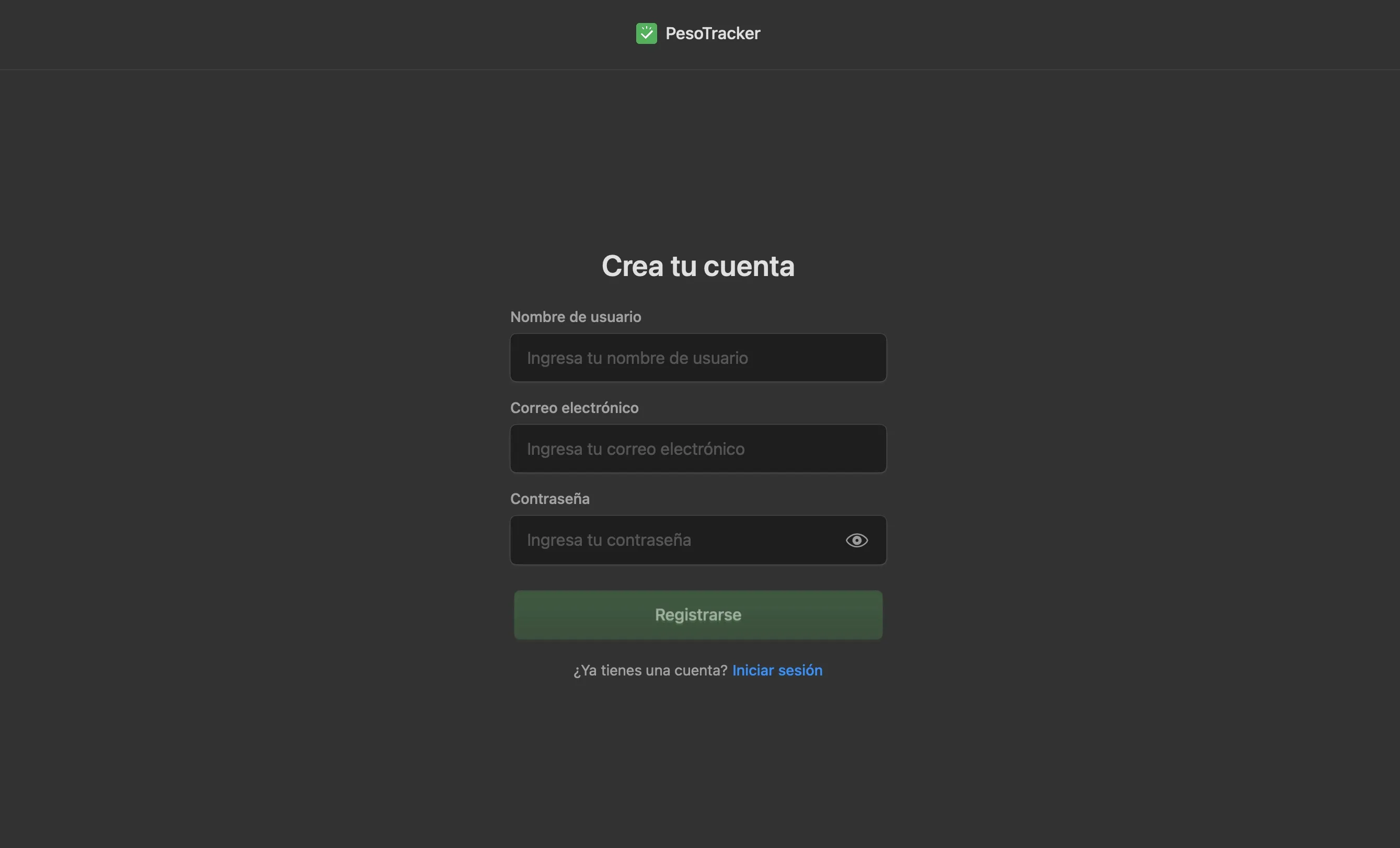 Captura de pantalla: Registro de Usuario - Proceso simple y rápido